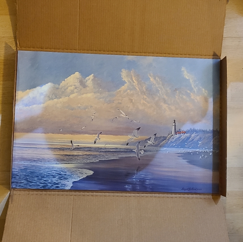 Vintage August Holland ASMA Print From Sea to Shining Sea Seascape art
